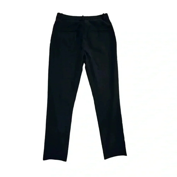 Black Ankle Length Straight Leg Stretch Pants Size 6 Small High Waisted Work - Picture 3 of 15